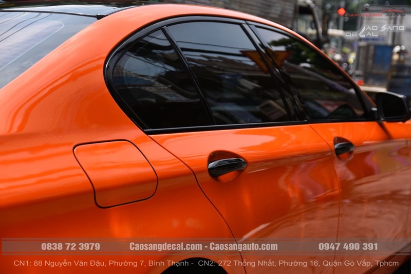 BMW 520I WRAP ĐỔI MÀU CAM BÓNG ĐẸP LUNG LINH TẠI CAO SANG