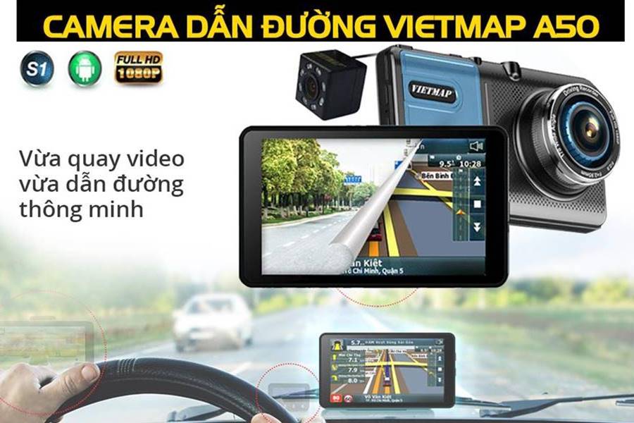 Camera hành trình Vietmap A50 - Vừa dẫn đường vừa ghi hình
