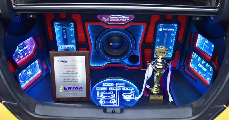 Chi tiết cấu hình âm thanh xe hơi đạt Á Quân hạng mục 3000 EURO EMMA 2022