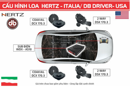 CẤU HÌNH LOA HERTZ (Ý) + SUB DB DRIVE (MỸ)
