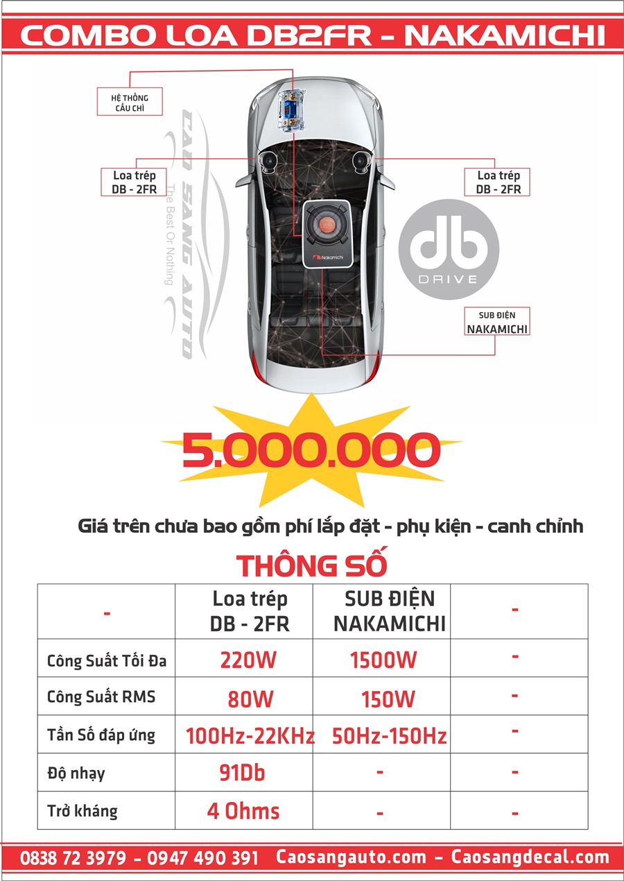 Combo âm thanh Sub Nakamichi kết hợp Trep DB Combo âm thanh Sub Nakamichi kết hợp Trep DB
