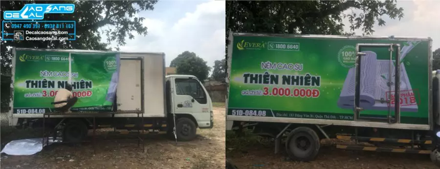 Dán quảng cáo hai bên thùng xe tải