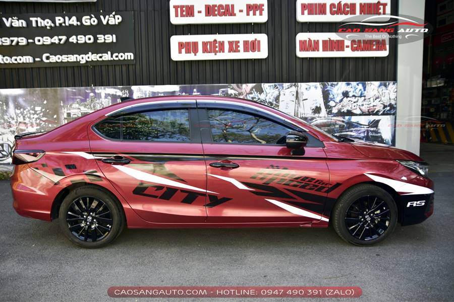 Dán decal tem xe Honda City