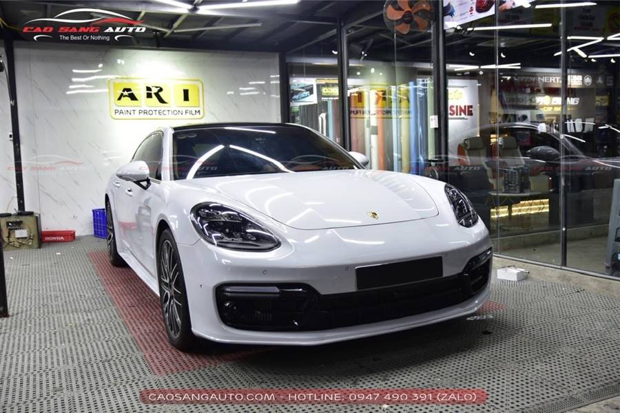 Wrap - Dán decal đổi màu xe Porsche Panamera Turbo S xám nhạt