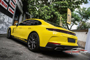 Wrap - Dán đổi màu xe Porsche Panamera vàng PPF TPU cao cấp - Hình 3