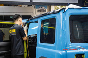 Wrap - Dán đổi màu xe Suzuki Jummy decal xanh bóng - Hình 5