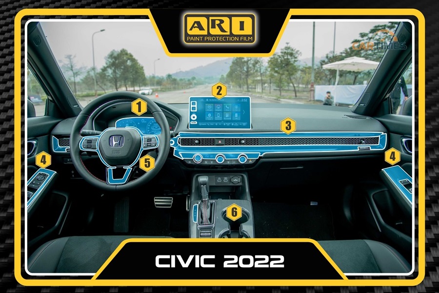 Dán PPF nội thất ô tô Honda Civic 2022