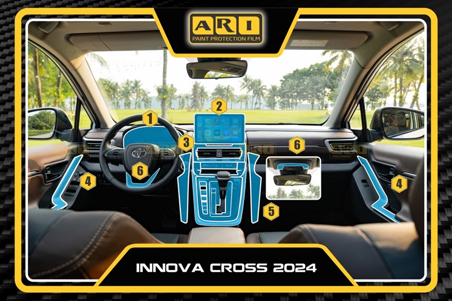 Dán PPF nội thất xe Innova Cross 2024