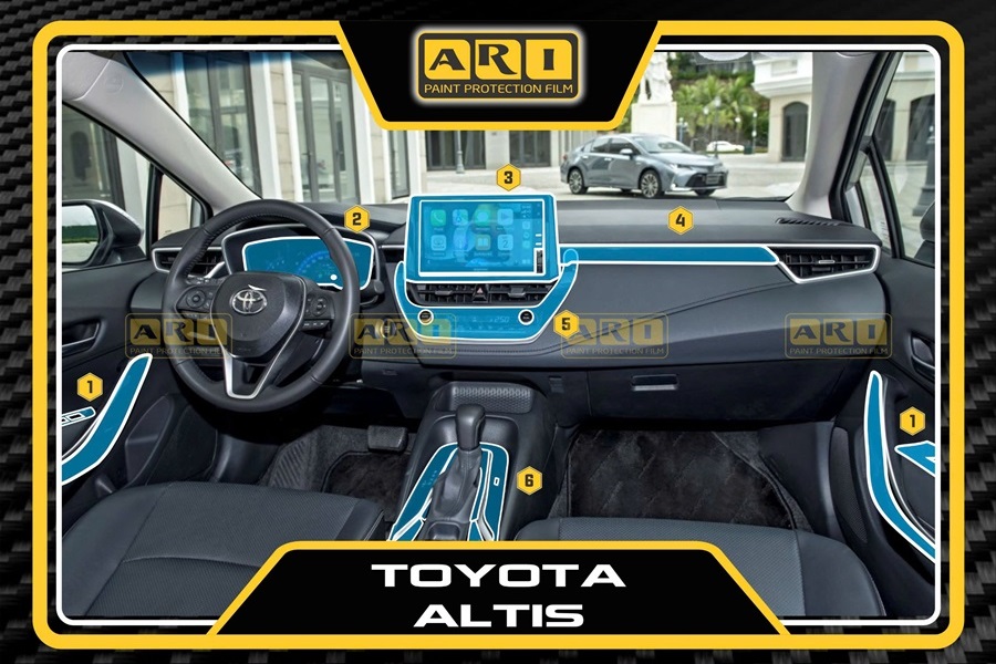 Dán PPF nội thất Toyota Altis