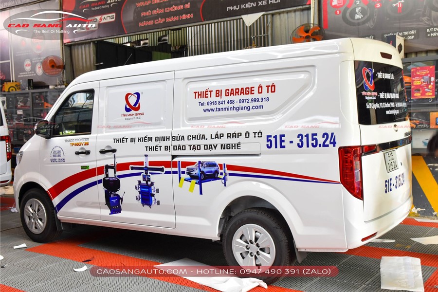 Dán quảng cáo trên xe Thaco Frontier TF450V
