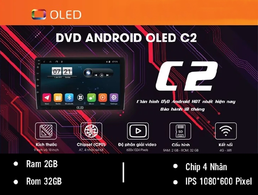 Màn hình DVD Android Oled C2