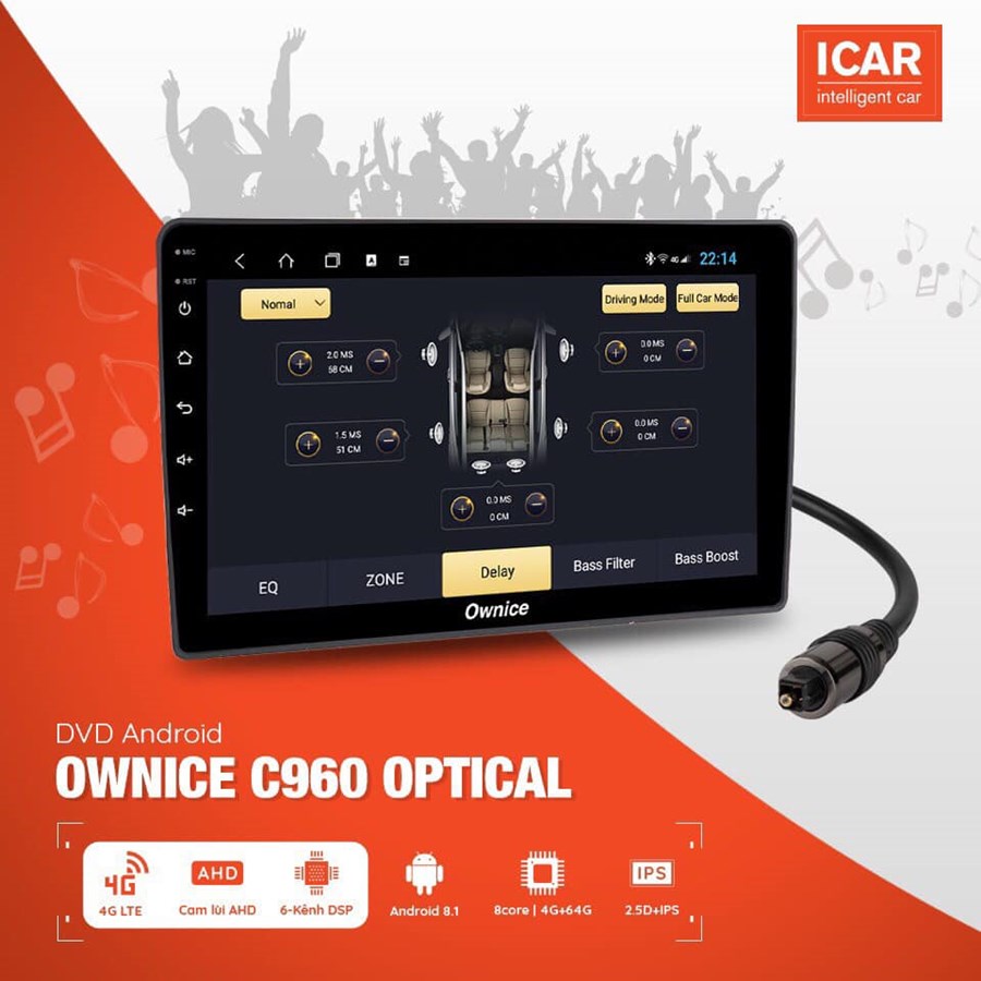 Đầu màn hình DVD Android ô tô ICAR Ownice C960 Optical NEW