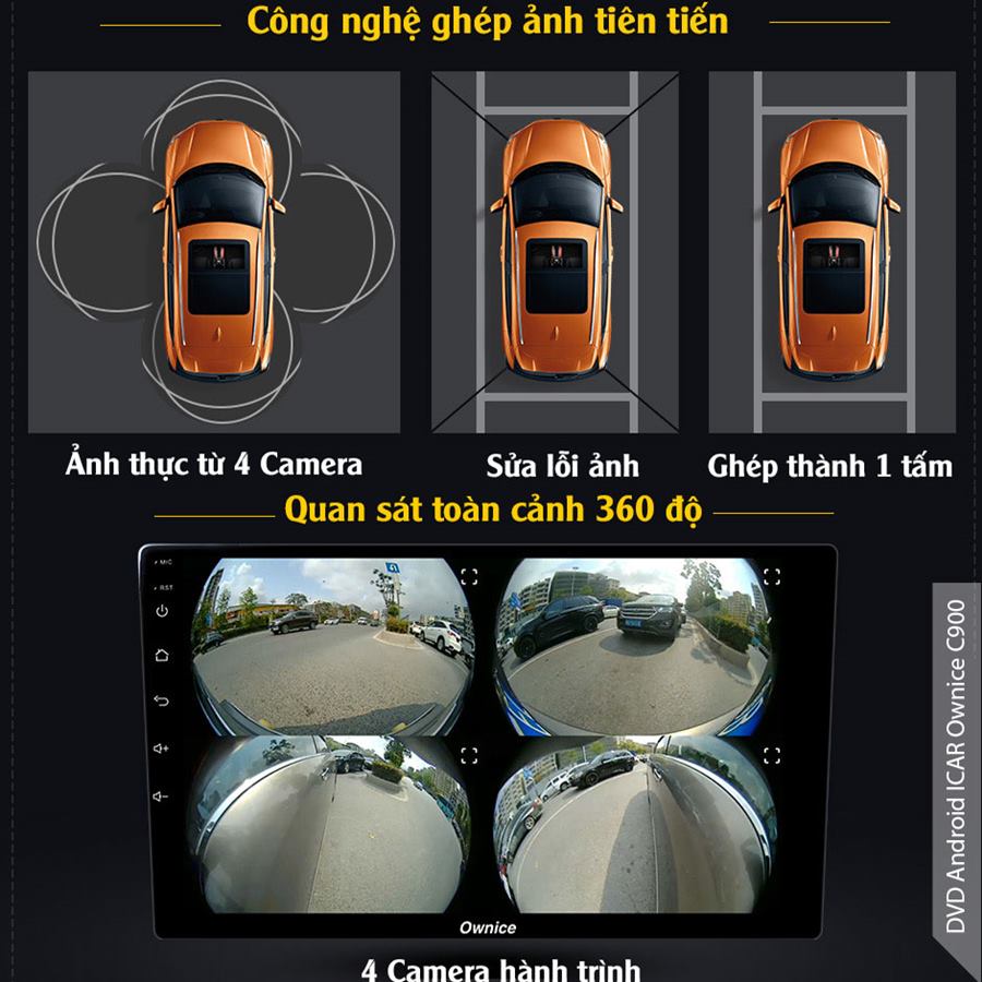 Đầu DVD Android xe hơi Ownice C900 (tích hợp Camera 360 độ)