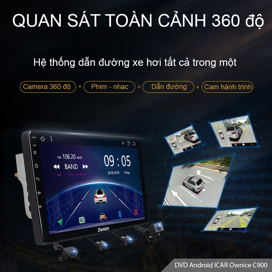 Đầu DVD Android xe hơi Ownice C900J (tích hợp Camera 360 độ)