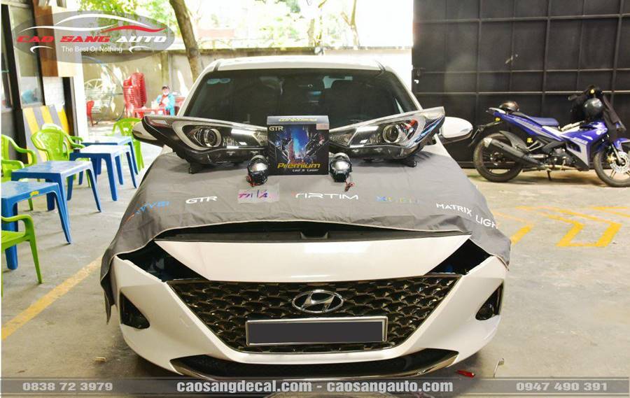 Độ đèn pha bi led cho xe Hyundai Accent - Bi led GTR Premium sáng trùm phân khúc