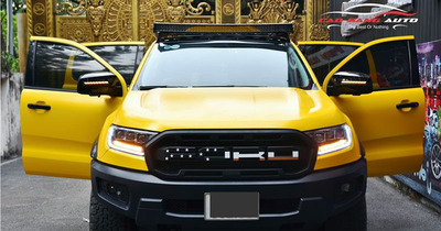 Ford Raptor -  Wrap đổi màu từ đen sang Vàng mờ cao cấp mịn hơn sơn