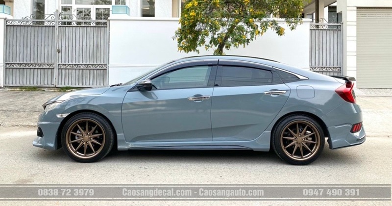 Honda Civic wrap - dán đổi màu decal xám xi măng