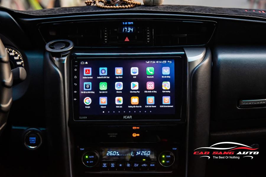 Lắp màn hình Android Elliview U5 cho xe Fortuner giá tốt nhất