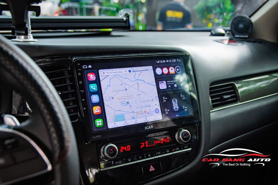 Lắp màn hình Android Elliview U5 cho xe Outlander. Giá tốt nhất
