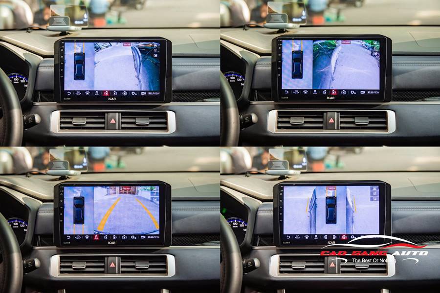 Hệ thống cam 360 sẽ hiển thị trực tiếp trên màn hình với độ nét cao