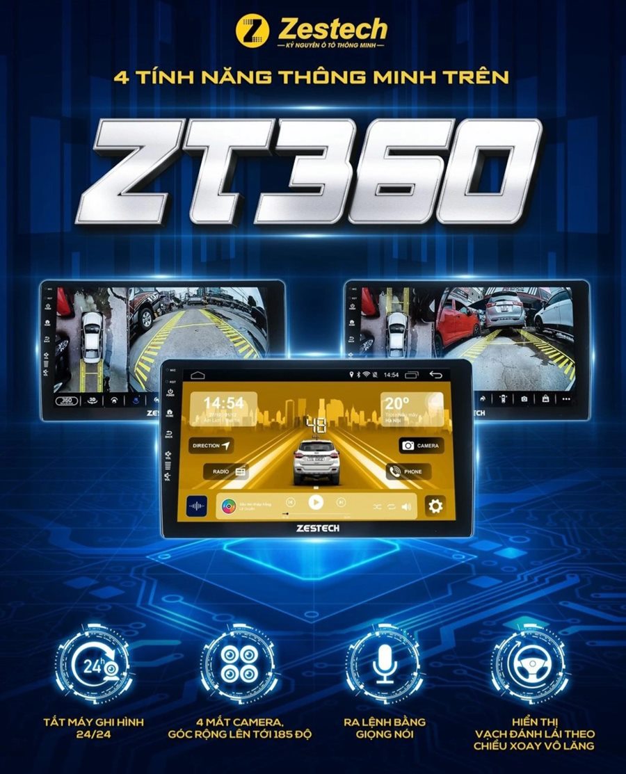Màn hình DVD Android ô tô ZT360 chính hãng giá tốt nhất
