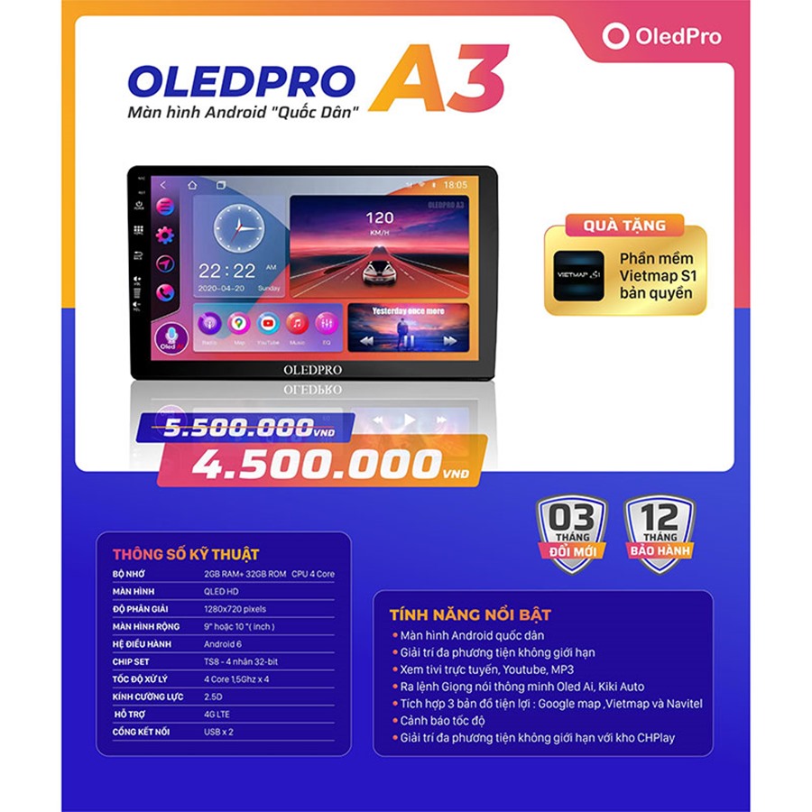Màn Hình DVD Android OledPro A3 New