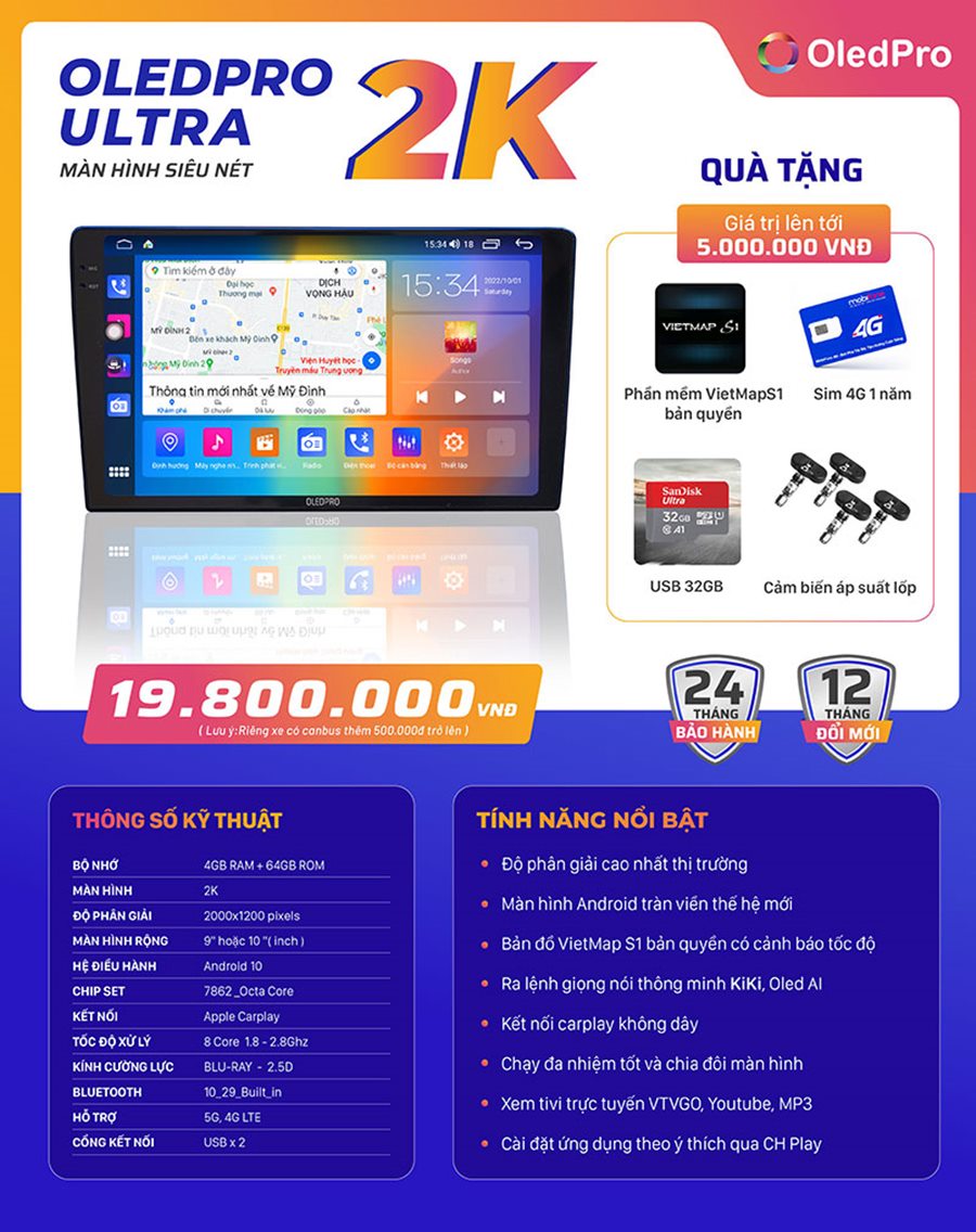 Màn Hình DVD OledPro Ultra 2K - Màn Hình Siêu Nét