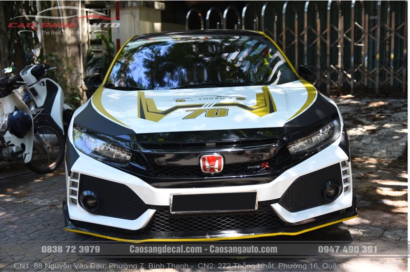 Mẫu dán decal tem Honda Civic đẹp ngầu tại Cao Sang