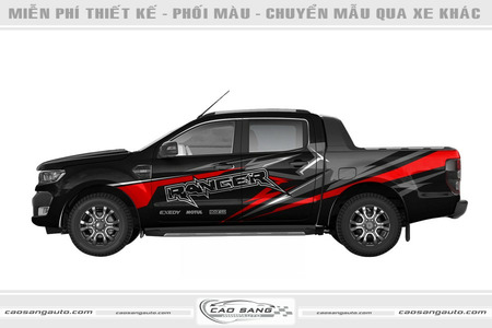 Tem xe bán tải xám đỏ đen đẹp