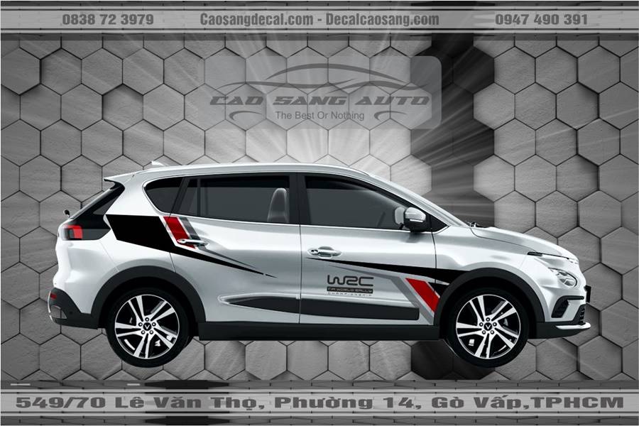 Dán decal tem xe Vinfast Limo Green