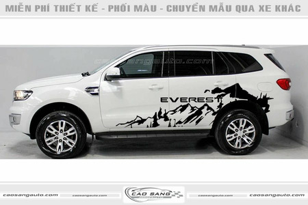 Tem xe Everest trắng đen đẹp