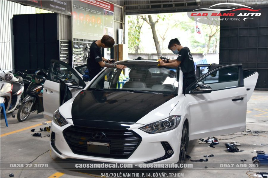 【TOP】Mẫu dán nóc đen xe Hyundai Elantra mới nhất. Decal cao cấp bóng như sơn