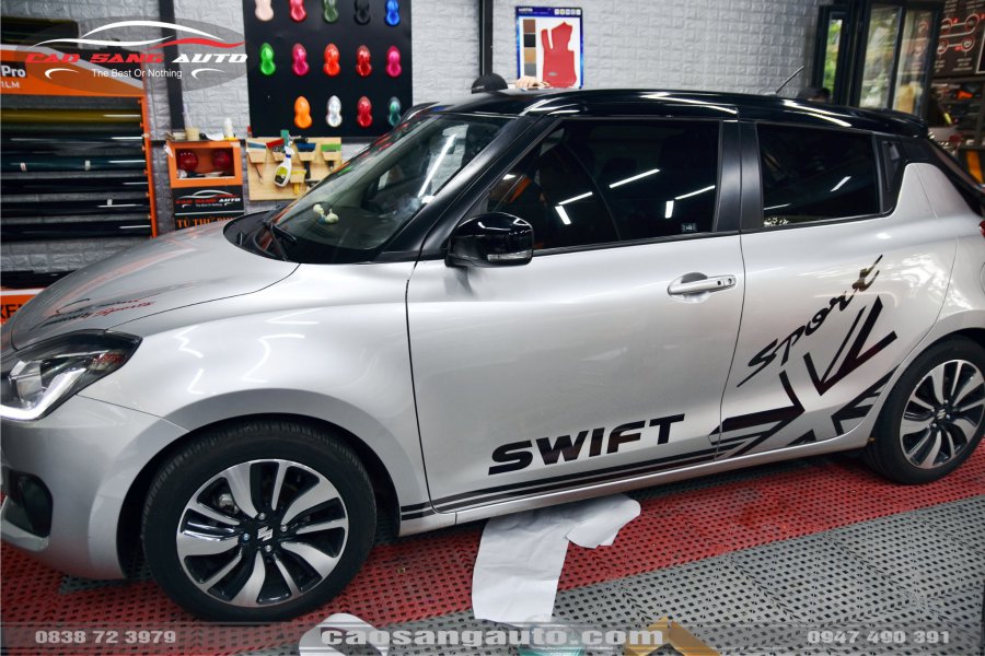 【TOP】Mẫu dán nóc đen xe Suzuki Swift mới nhất. Decal cao cấp bóng như sơn