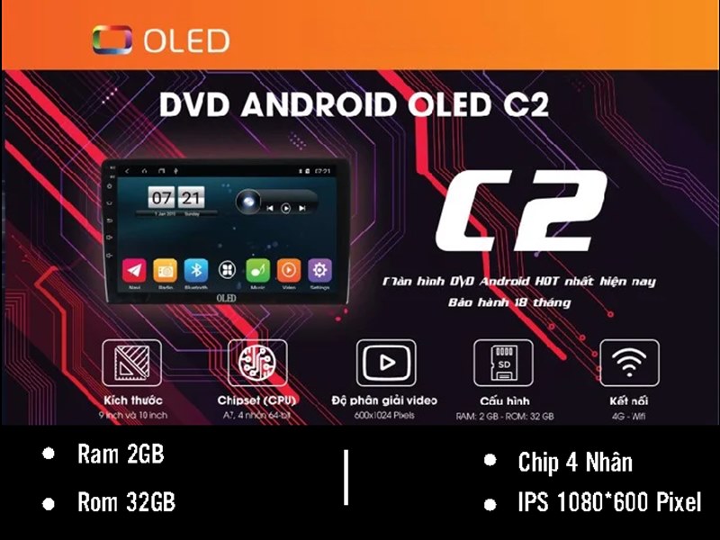 Màn hình Android cho xe Xpander Oled C2