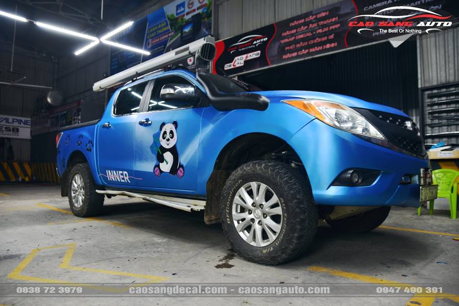 Wrap - Dán decal đổi màu xe Mazda BT 50 xanh mờ cao cấp