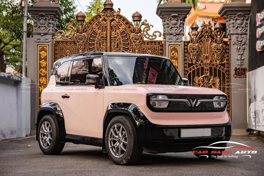 Wrap - Dán đổi màu xe Vinfast VF3 decal hồng cao cấp