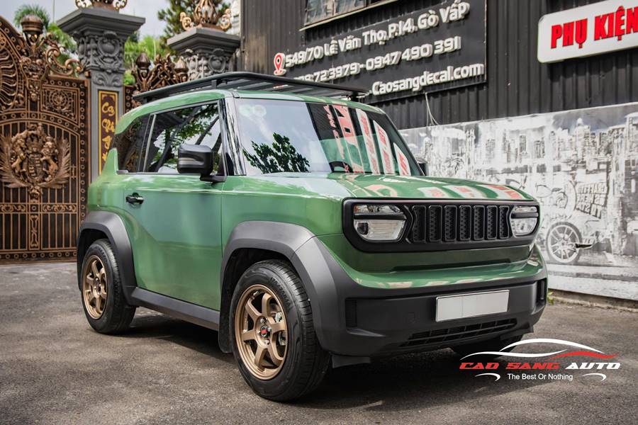 Wrap - Dán đổi màu xe Vinfast VF3 decal xanh rêu